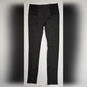 Boom Boom S Grey Leggings Wide Elastic Waist Side Bands No Pockets